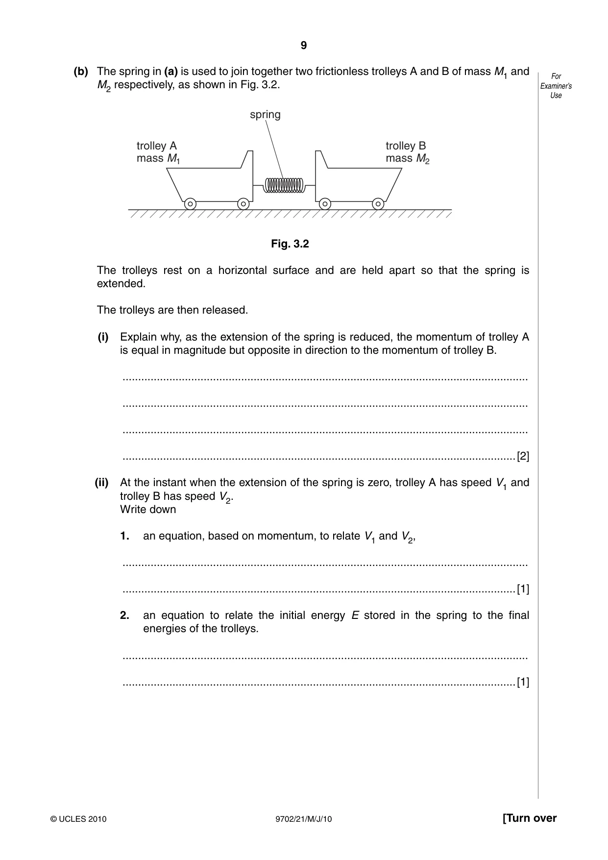 Cambridge A Level Physics 9702 2010 May/June Paper 2 · Variant 1 question paper, page 9 of 20