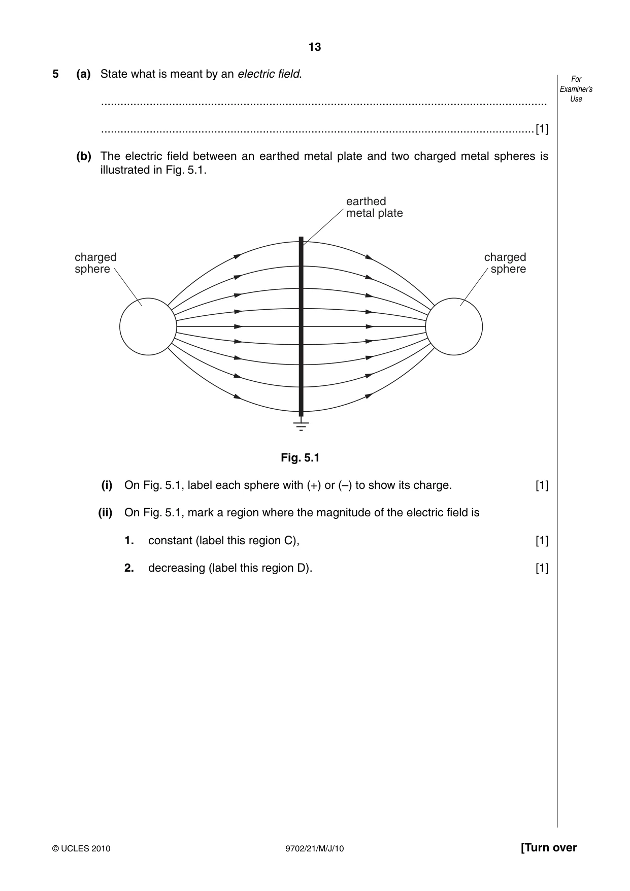Cambridge A Level Physics 9702 2010 May/June Paper 2 · Variant 1 question paper, page 13 of 20