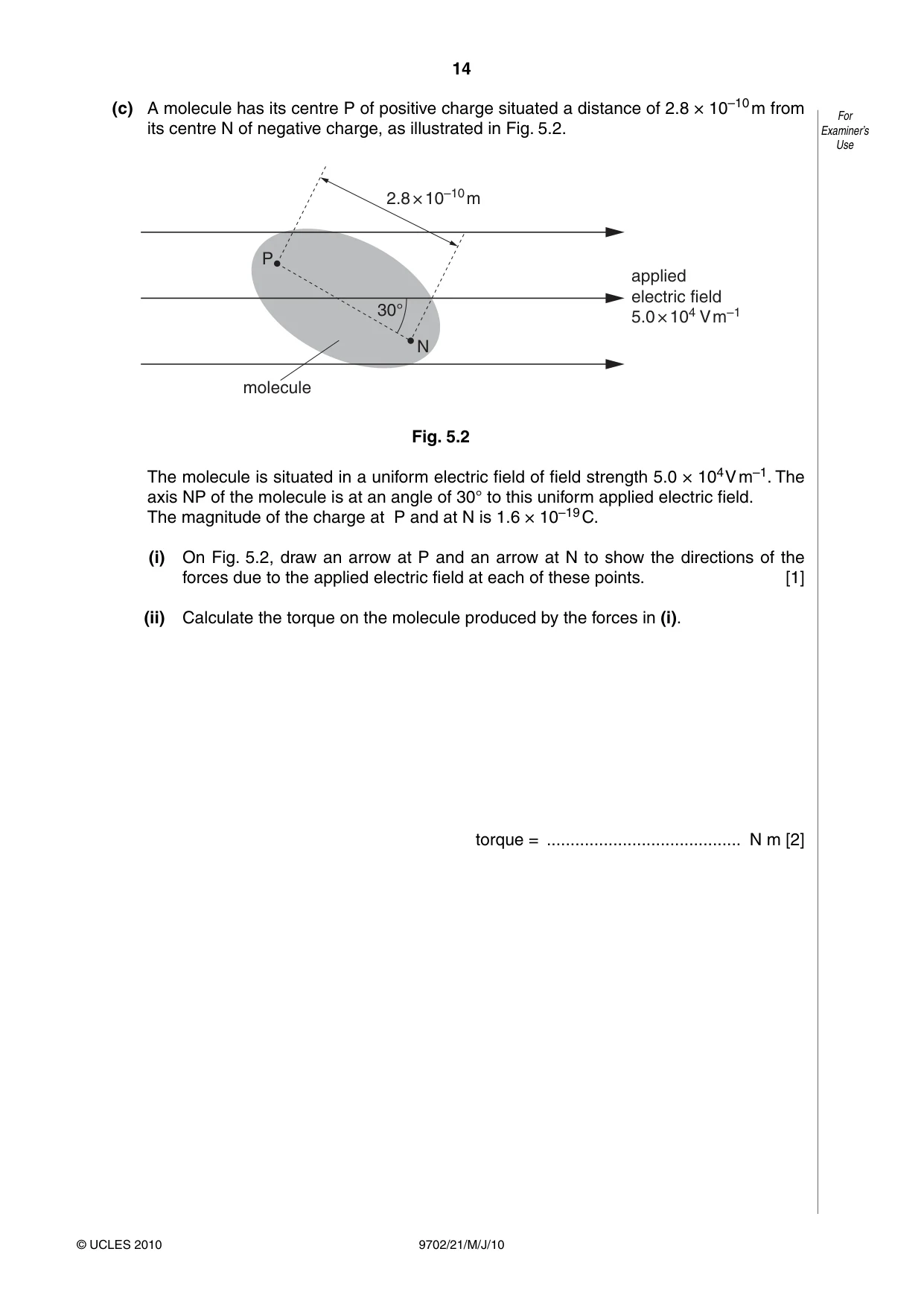 Cambridge A Level Physics 9702 2010 May/June Paper 2 · Variant 1 question paper, page 14 of 20