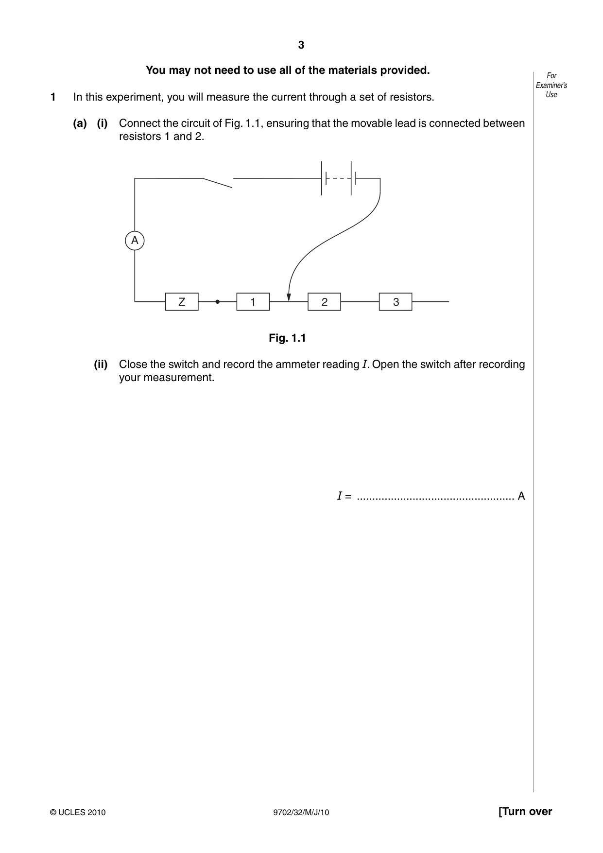 Cambridge A Level Physics 9702 2010 May/June Paper 3 · Variant 2 question paper, page 3 of 12
