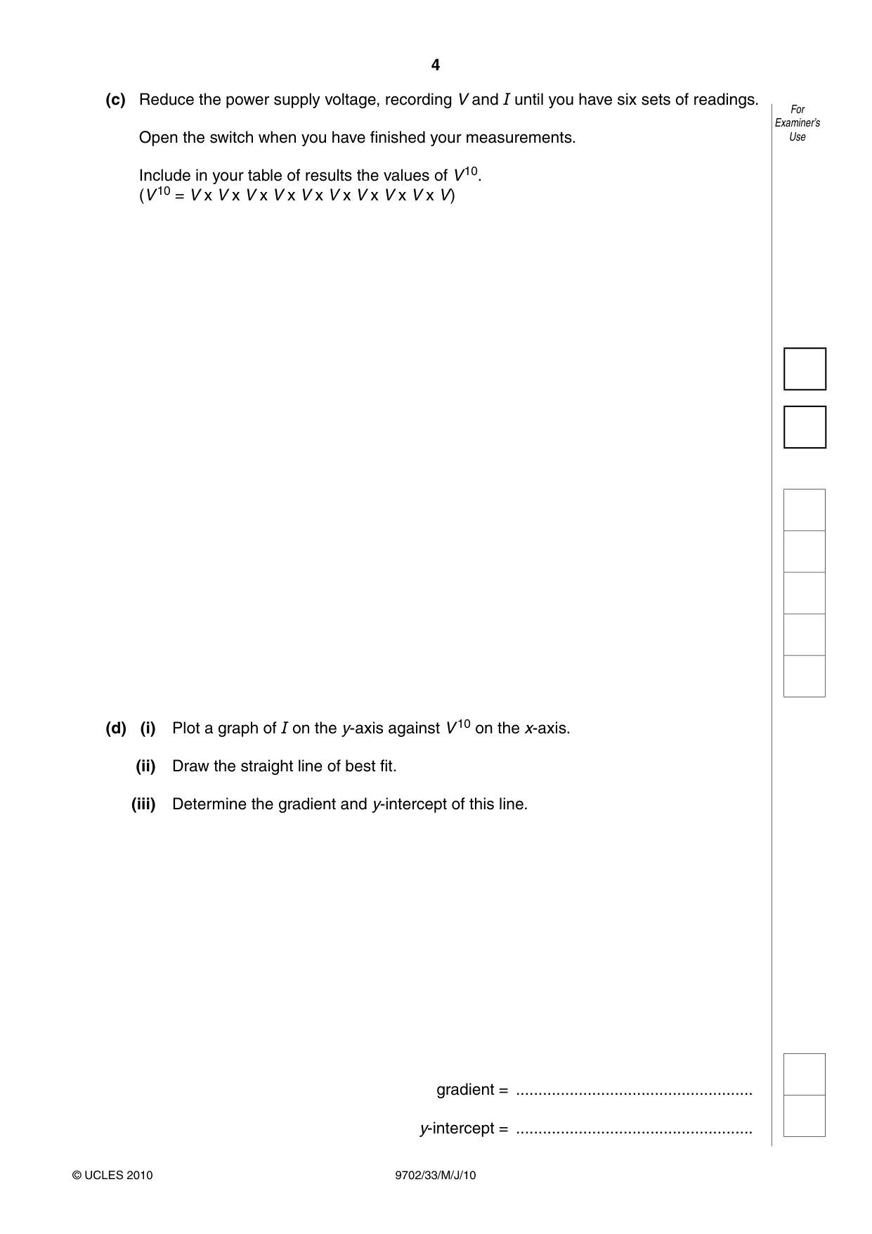 Cambridge A Level Physics 9702 2010 May/June Paper 3 · Variant 3 question paper, page 4 of 12