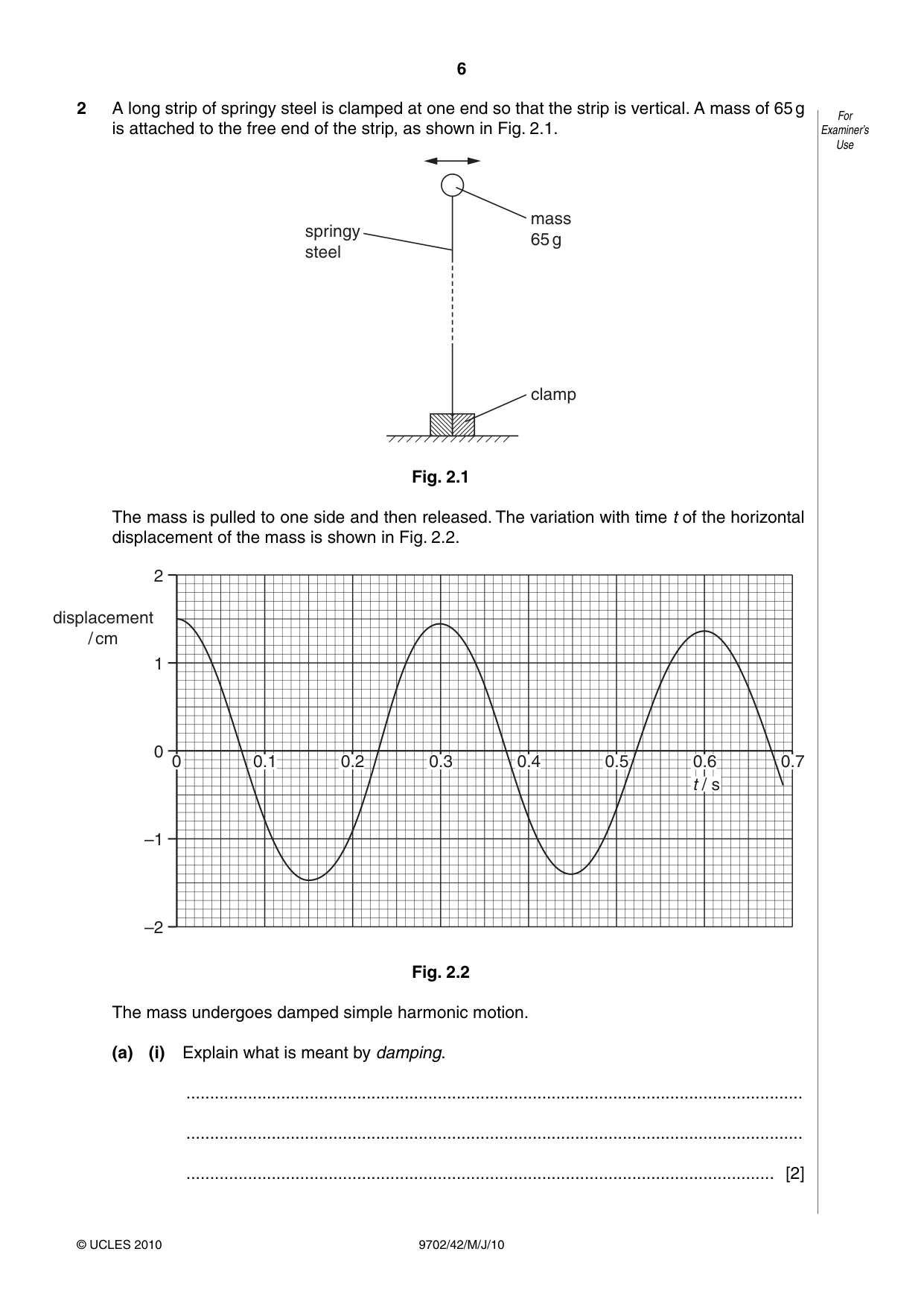 Cambridge A Level Physics 9702 2010 May/June Paper 4 · Variant 2 question paper, page 6 of 20