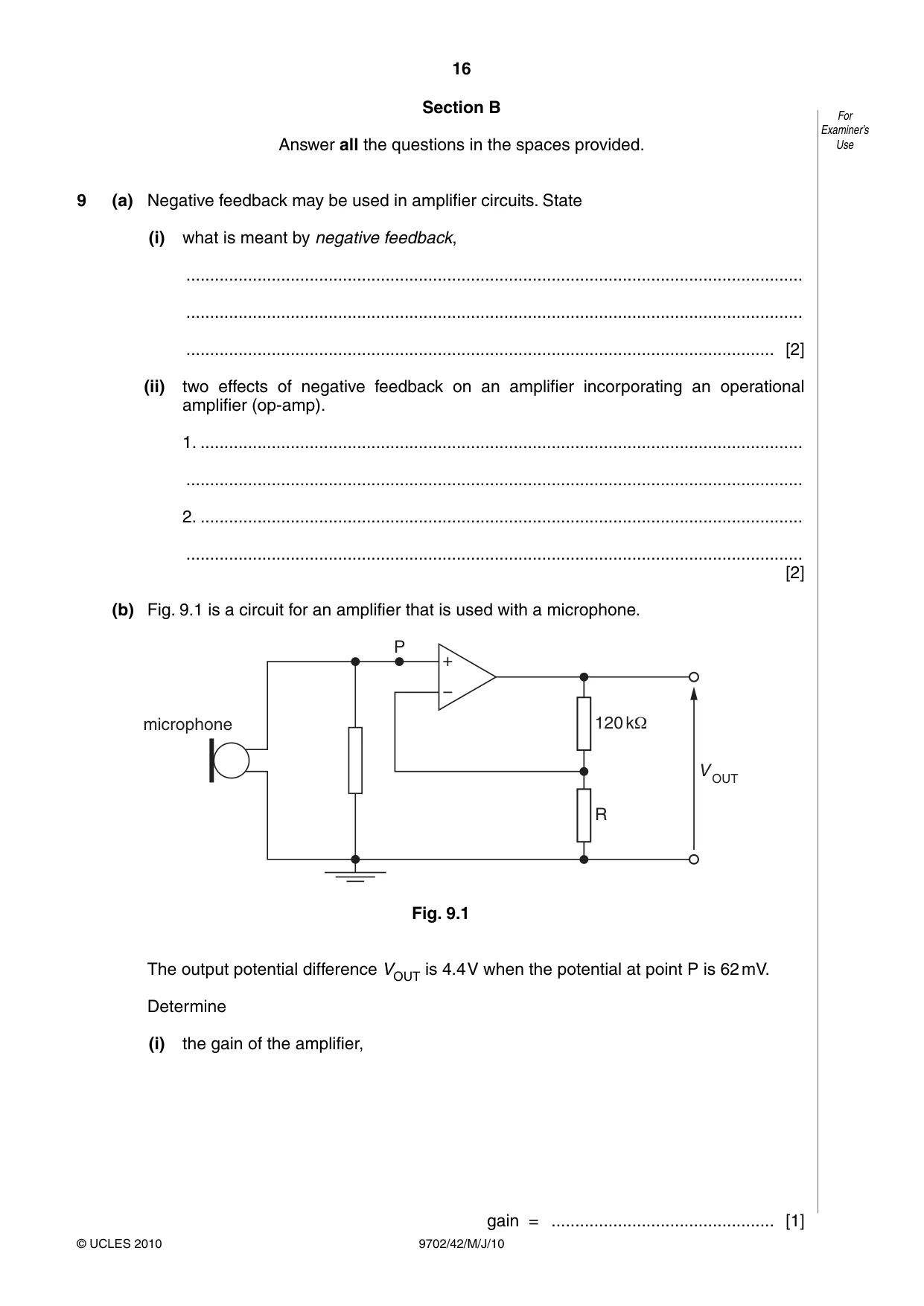 Cambridge A Level Physics 9702 2010 May/June Paper 4 · Variant 2 question paper, page 16 of 20