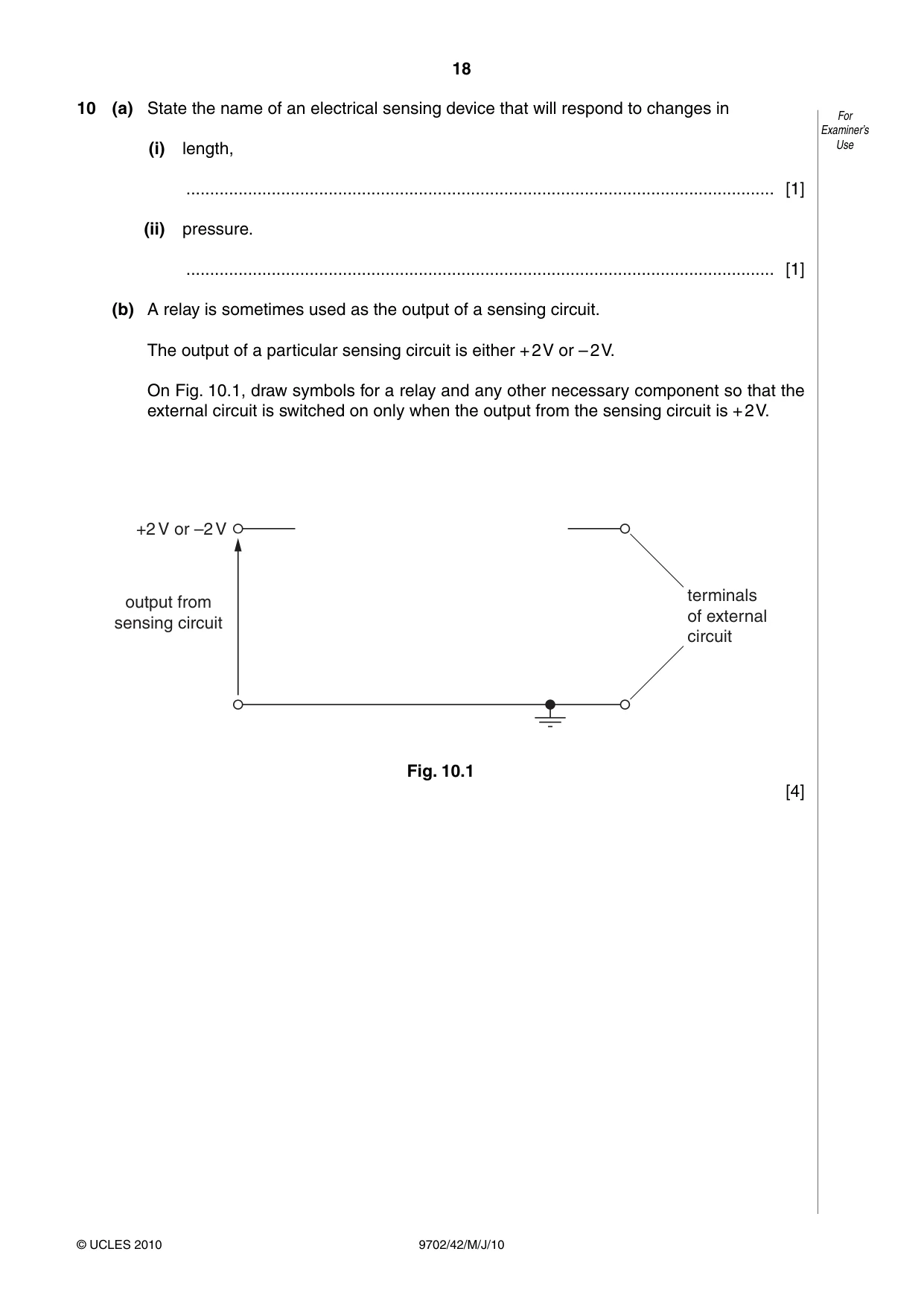 Cambridge A Level Physics 9702 2010 May/June Paper 4 · Variant 2 question paper, page 18 of 20
