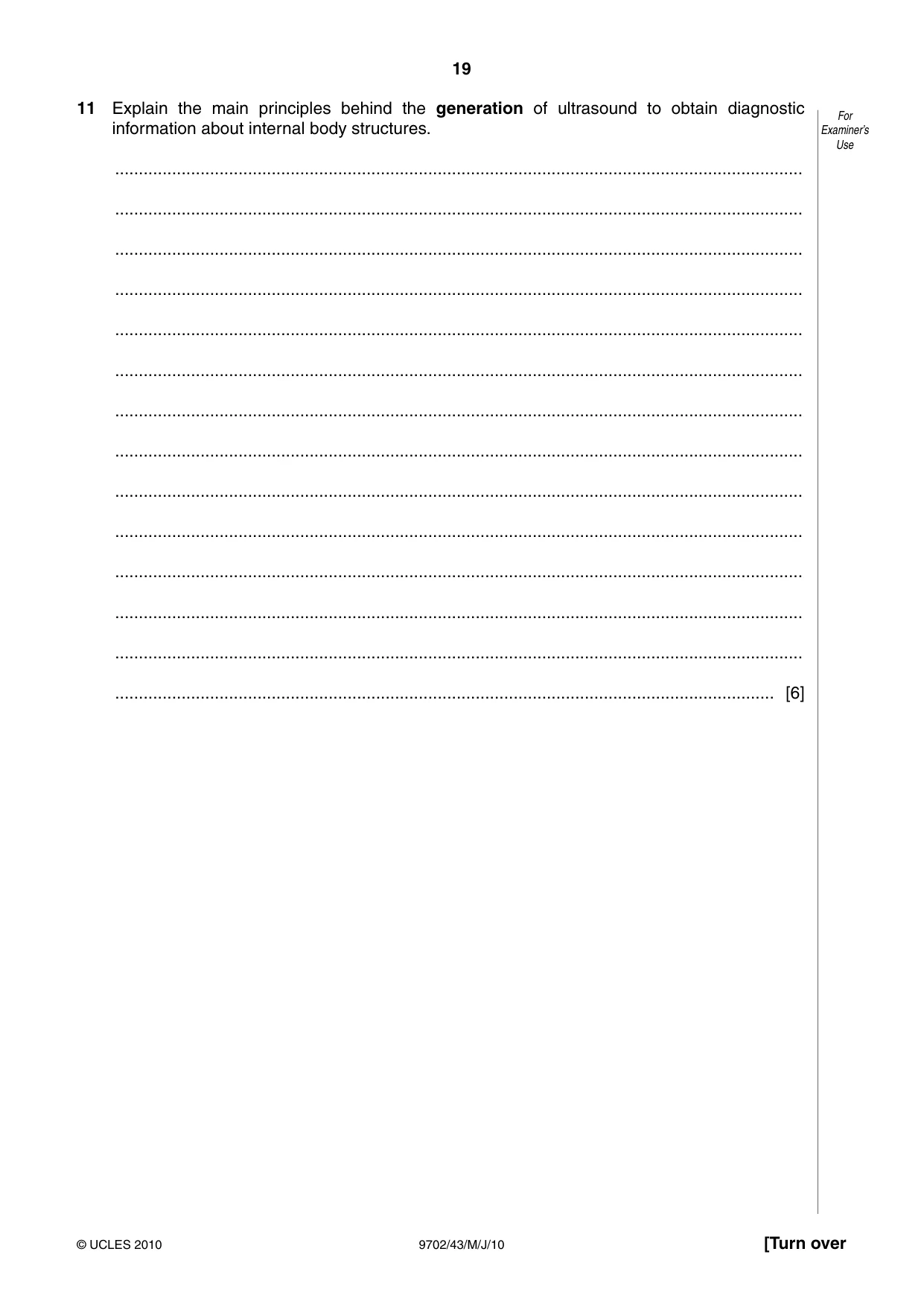 Cambridge A Level Physics 9702 2010 May/June Paper 4 · Variant 3 question paper, page 19 of 20