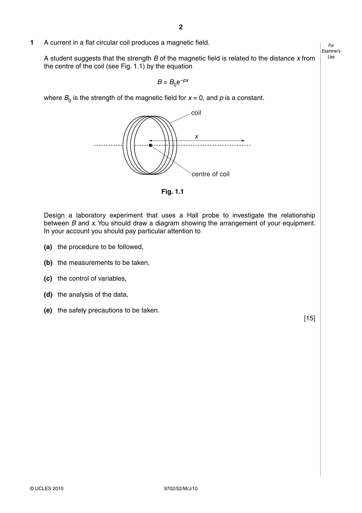 Cambridge A Level Physics 9702 2010 May/June Paper 5 · Variant 2 question paper, page 2 of 8