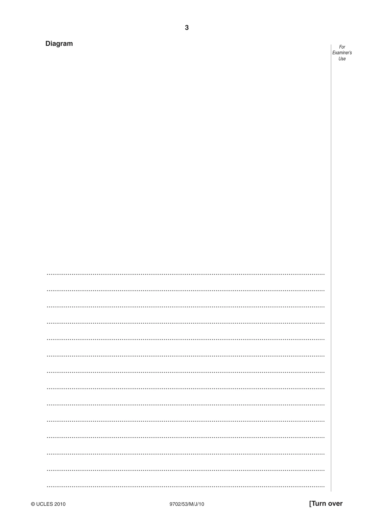 Cambridge A Level Physics 9702 2010 May/June Paper 5 · Variant 3 question paper, page 3 of 8