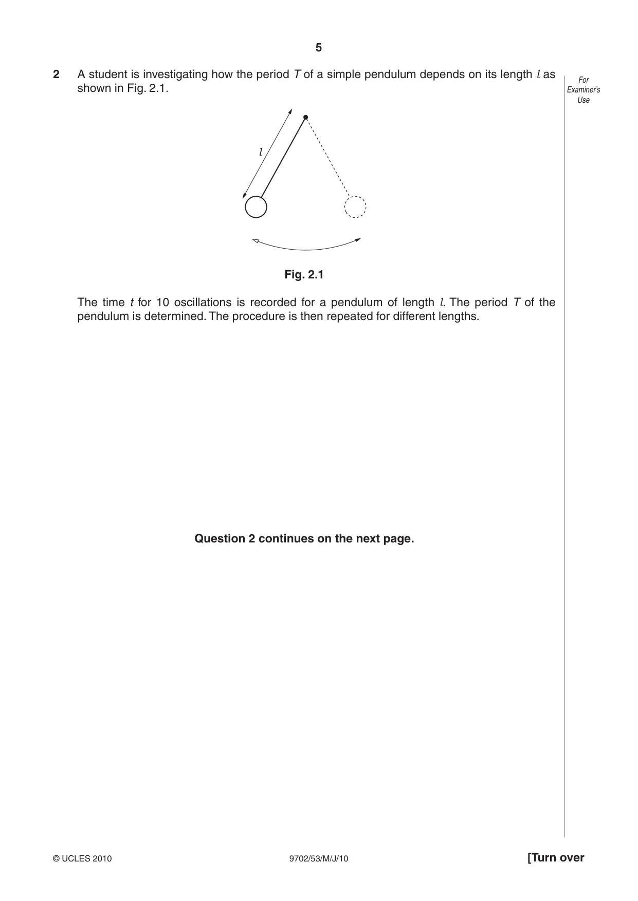 Cambridge A Level Physics 9702 2010 May/June Paper 5 · Variant 3 question paper, page 5 of 8