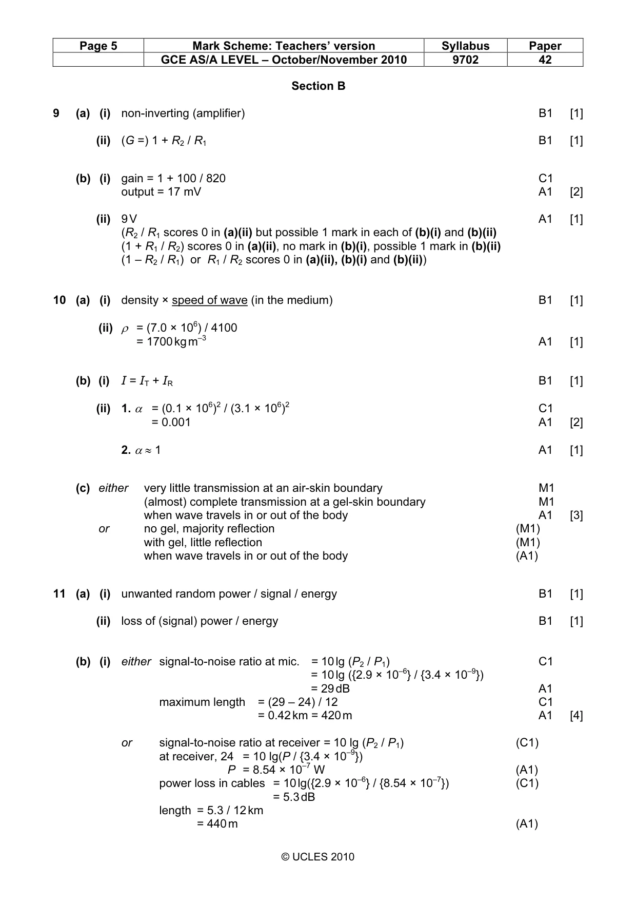 Mark scheme, page 5 of 6