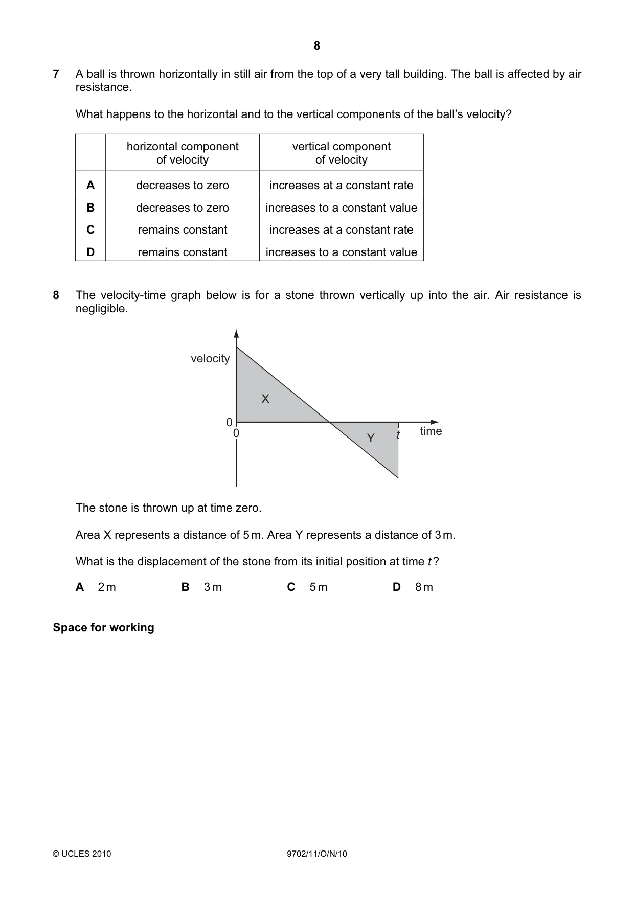 Cambridge A Level Physics 9702 2010 Oct/Nov Paper 1 · Variant 1 question paper, page 8 of 24