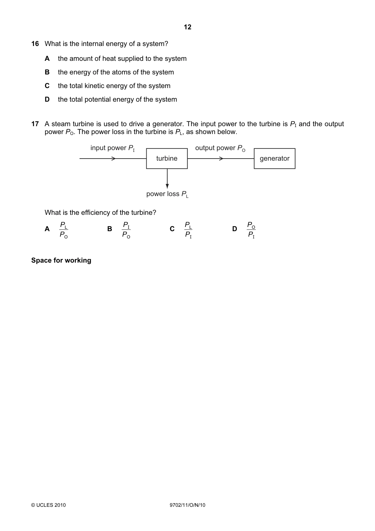 Cambridge A Level Physics 9702 2010 Oct/Nov Paper 1 · Variant 1 question paper, page 12 of 24