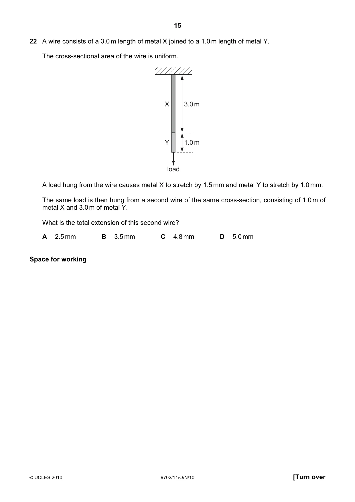 Cambridge A Level Physics 9702 2010 Oct/Nov Paper 1 · Variant 1 question paper, page 15 of 24