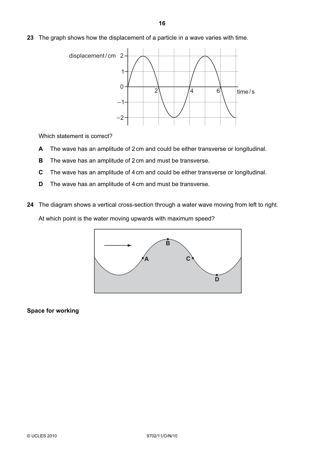 Cambridge A Level Physics 9702 2010 Oct/Nov Paper 1 · Variant 1 question paper, page 16 of 24