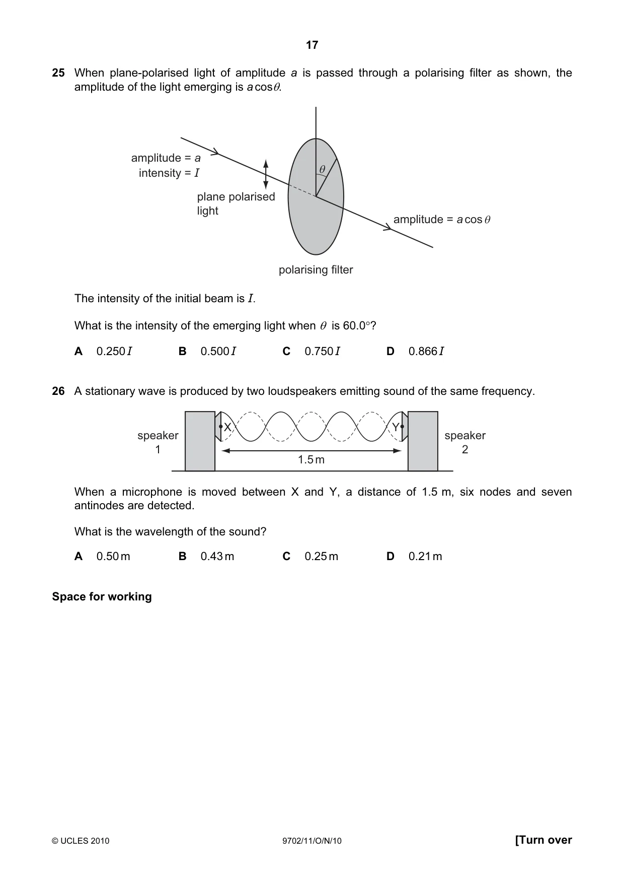 Cambridge A Level Physics 9702 2010 Oct/Nov Paper 1 · Variant 1 question paper, page 17 of 24