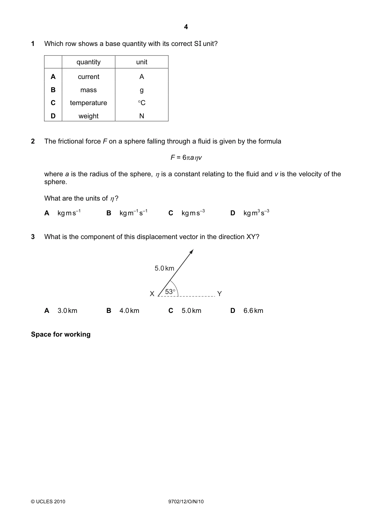 Cambridge A Level Physics 9702 2010 Oct/Nov Paper 1 · Variant 2 question paper, page 4 of 24