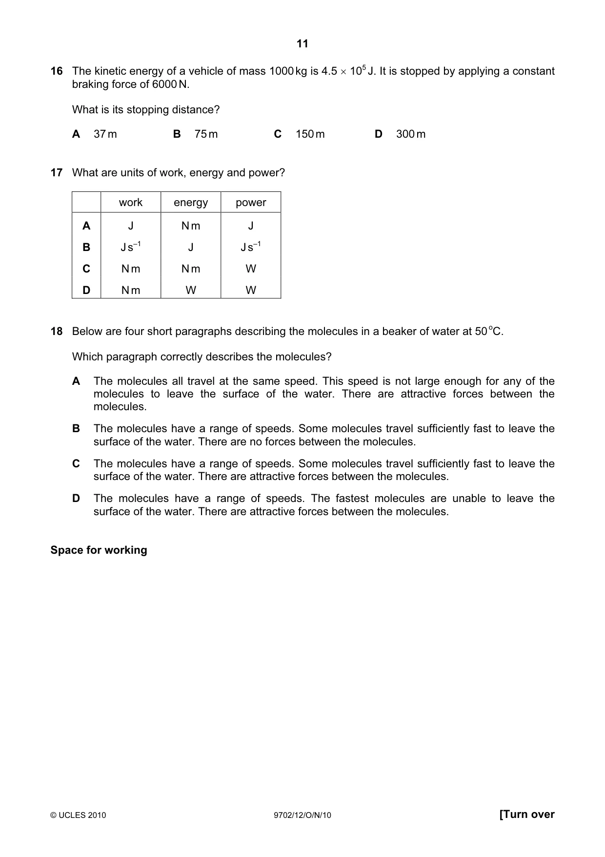 Cambridge A Level Physics 9702 2010 Oct/Nov Paper 1 · Variant 2 question paper, page 11 of 24