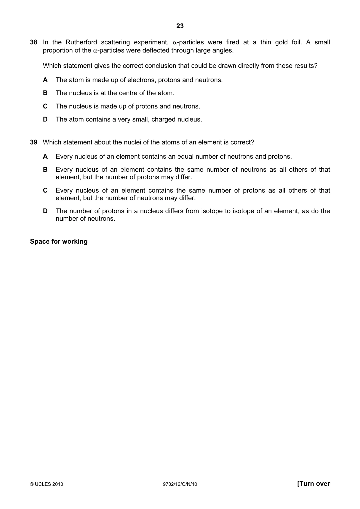 Cambridge A Level Physics 9702 2010 Oct/Nov Paper 1 · Variant 2 question paper, page 23 of 24