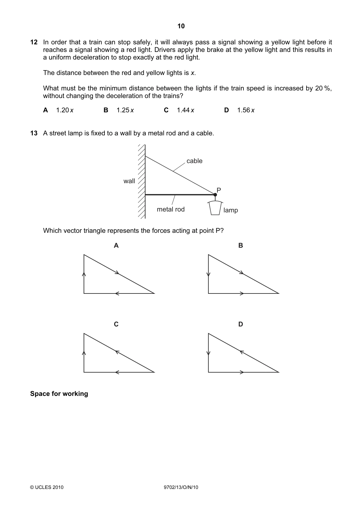 Cambridge A Level Physics 9702 2010 Oct/Nov Paper 1 · Variant 3 question paper, page 10 of 24