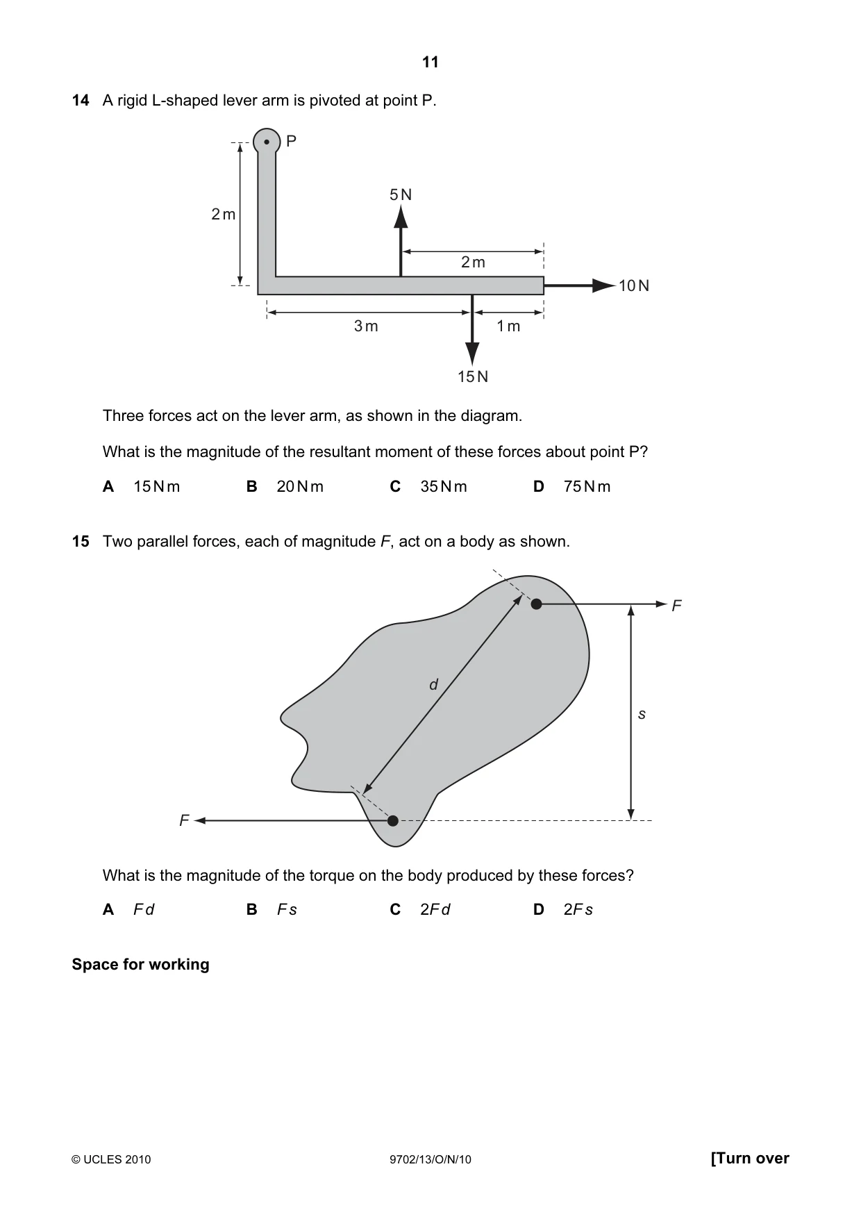 Cambridge A Level Physics 9702 2010 Oct/Nov Paper 1 · Variant 3 question paper, page 11 of 24