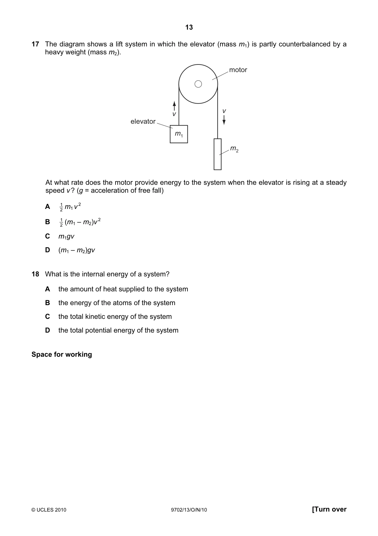 Cambridge A Level Physics 9702 2010 Oct/Nov Paper 1 · Variant 3 question paper, page 13 of 24