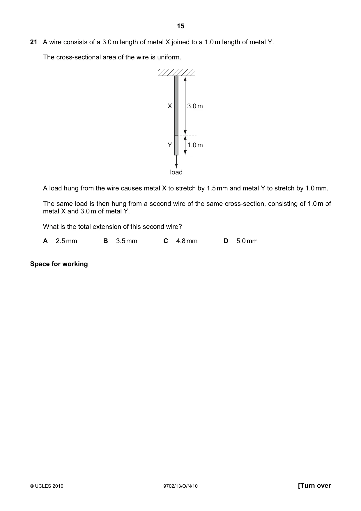 Cambridge A Level Physics 9702 2010 Oct/Nov Paper 1 · Variant 3 question paper, page 15 of 24
