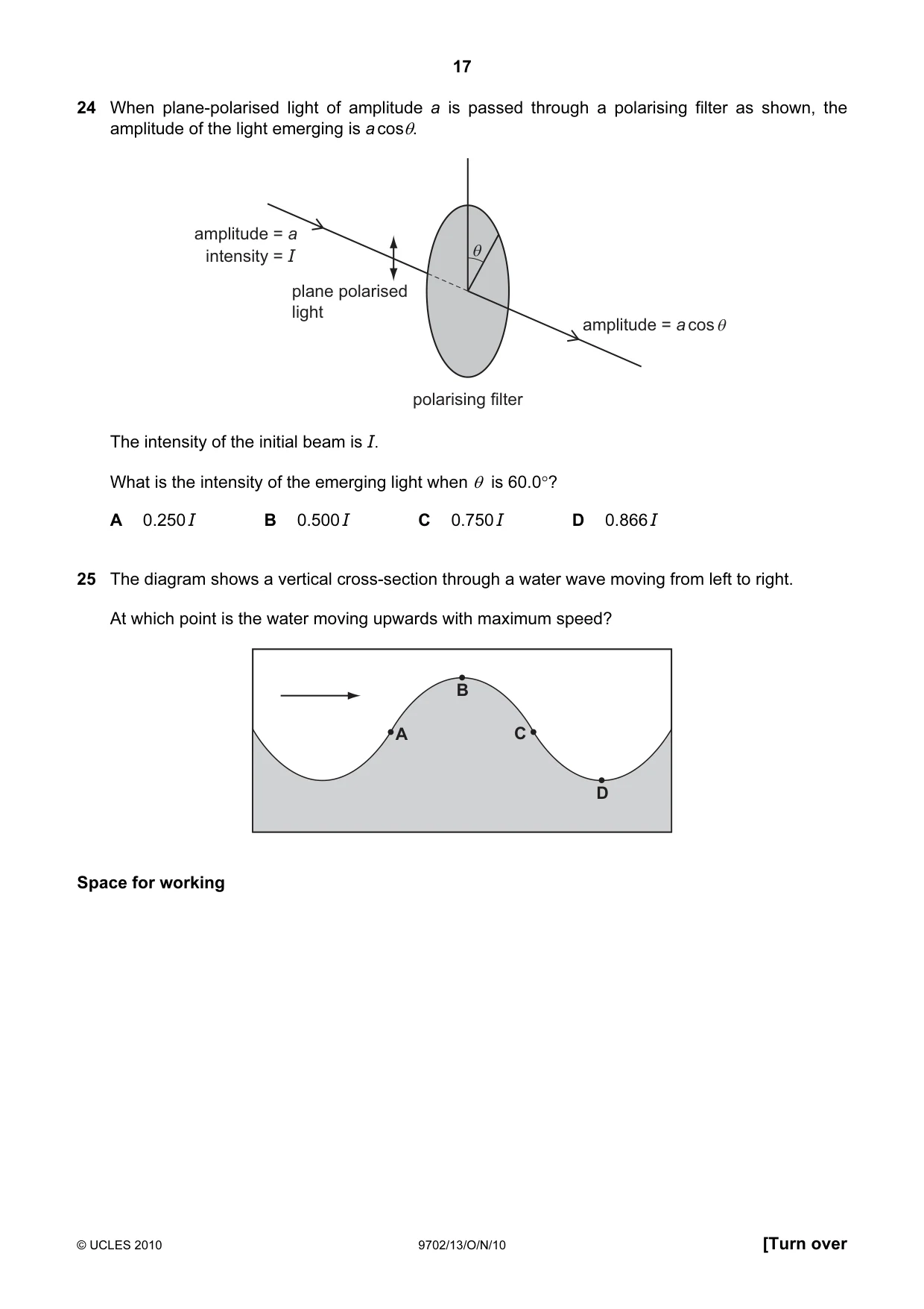 Cambridge A Level Physics 9702 2010 Oct/Nov Paper 1 · Variant 3 question paper, page 17 of 24