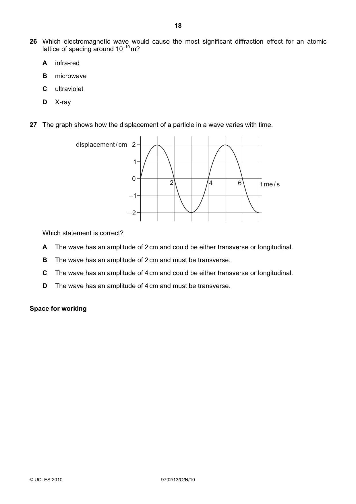 Cambridge A Level Physics 9702 2010 Oct/Nov Paper 1 · Variant 3 question paper, page 18 of 24