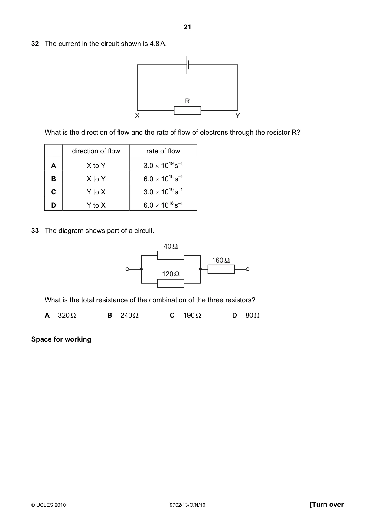 Cambridge A Level Physics 9702 2010 Oct/Nov Paper 1 · Variant 3 question paper, page 21 of 24