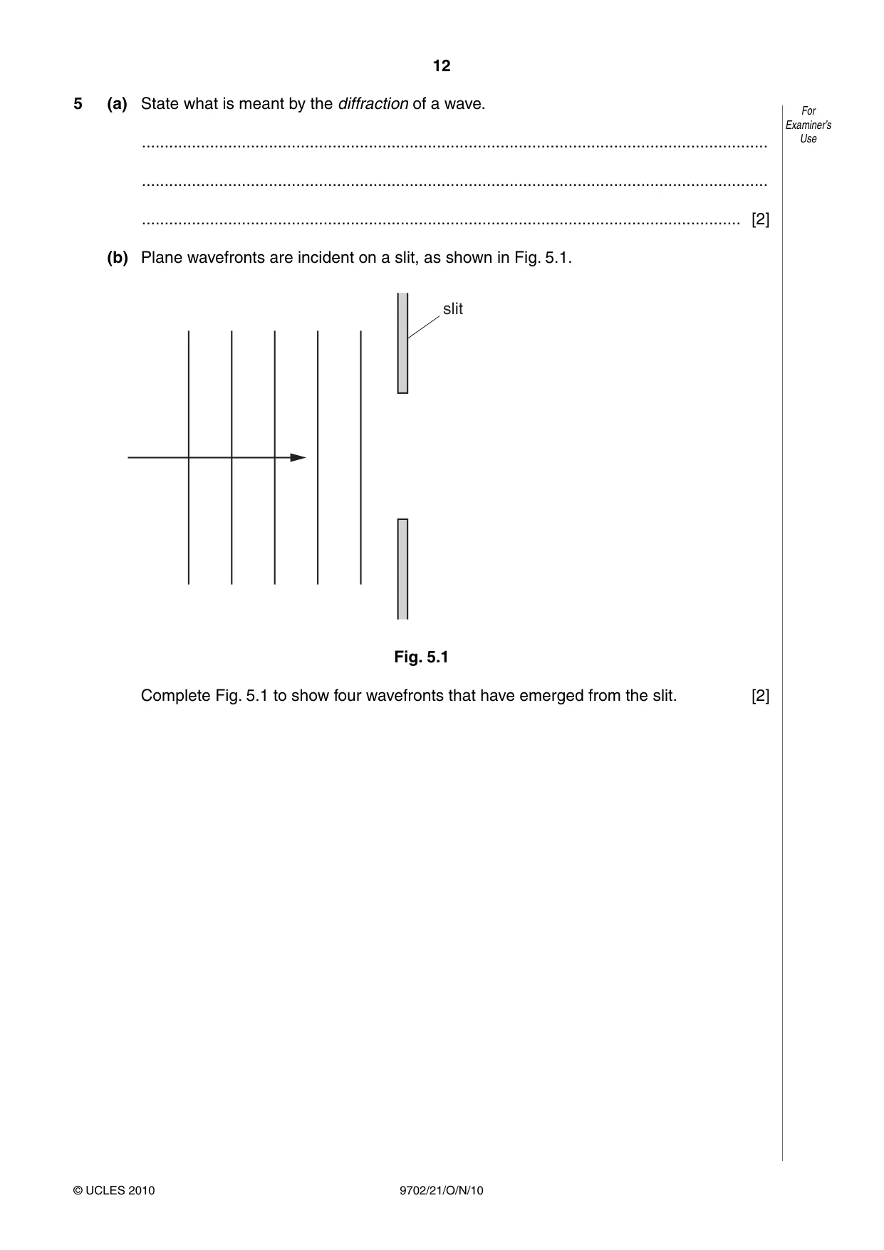 Cambridge A Level Physics 9702 2010 Oct/Nov Paper 2 · Variant 1 question paper, page 12 of 16