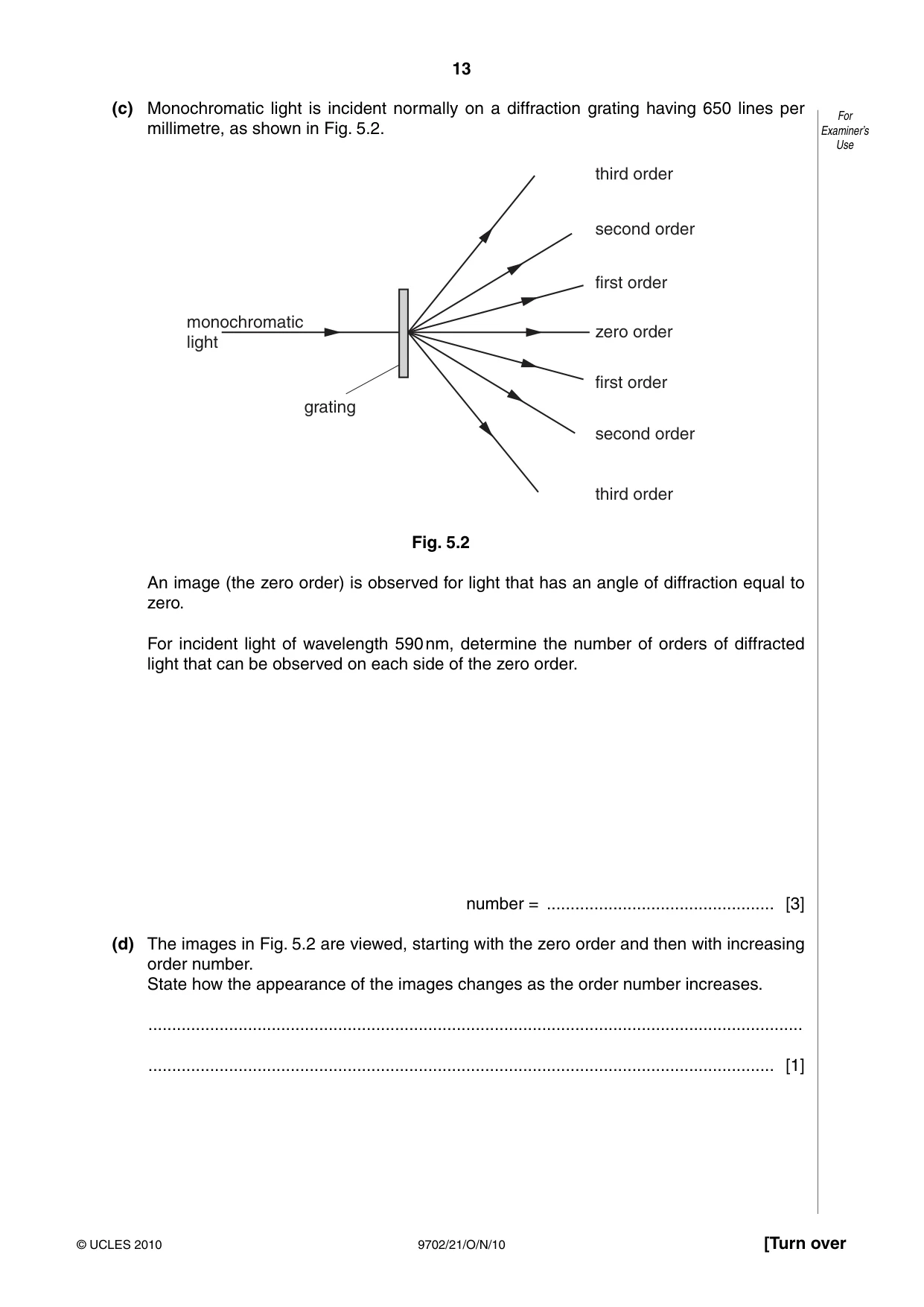 Cambridge A Level Physics 9702 2010 Oct/Nov Paper 2 · Variant 1 question paper, page 13 of 16