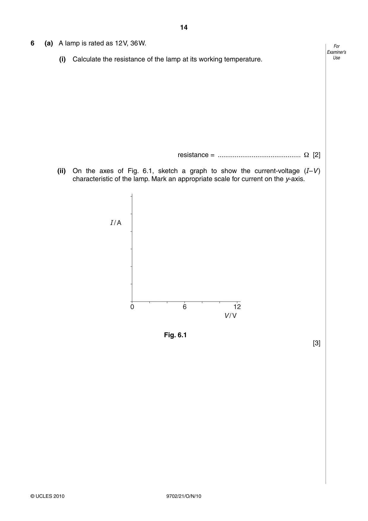 Cambridge A Level Physics 9702 2010 Oct/Nov Paper 2 · Variant 1 question paper, page 14 of 16