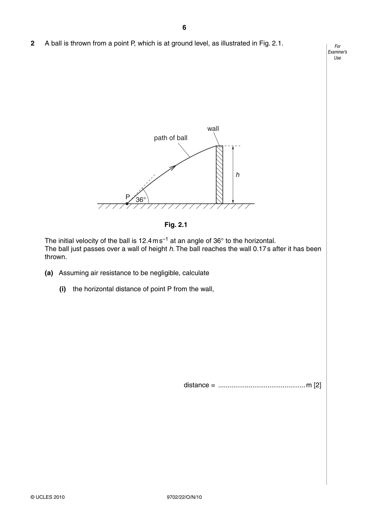 Cambridge A Level Physics 9702 2010 Oct/Nov Paper 2 · Variant 2 question paper, page 6 of 20