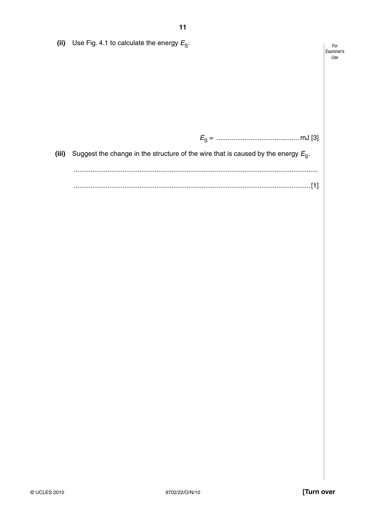 Cambridge A Level Physics 9702 2010 Oct/Nov Paper 2 · Variant 2 question paper, page 11 of 20
