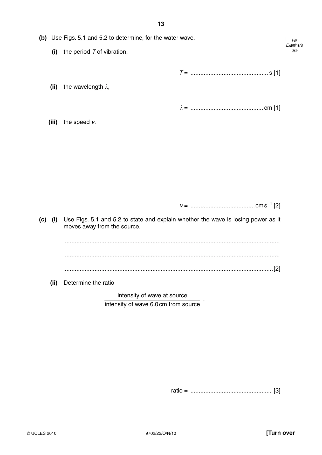 Cambridge A Level Physics 9702 2010 Oct/Nov Paper 2 · Variant 2 question paper, page 13 of 20