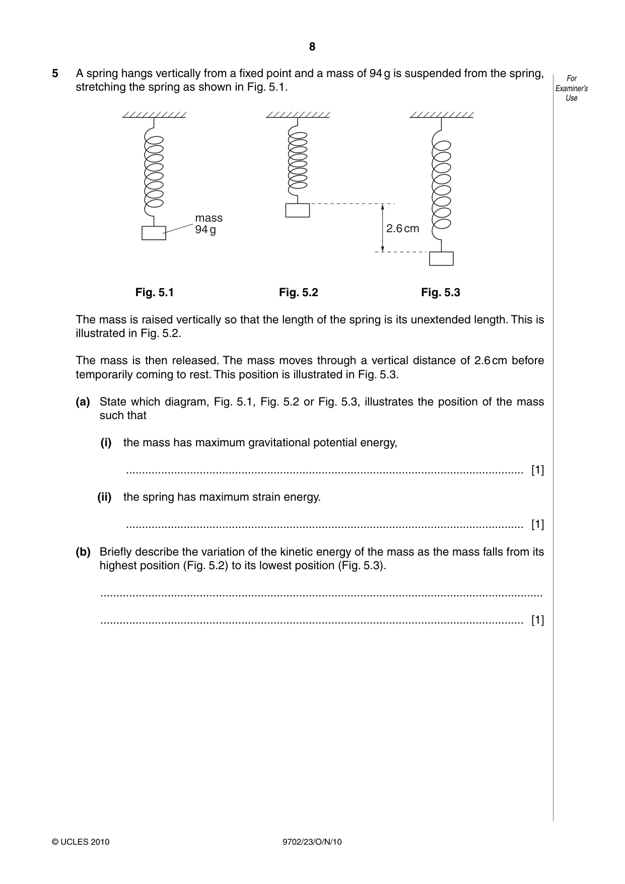 Cambridge A Level Physics 9702 2010 Oct/Nov Paper 2 · Variant 3 question paper, page 8 of 16