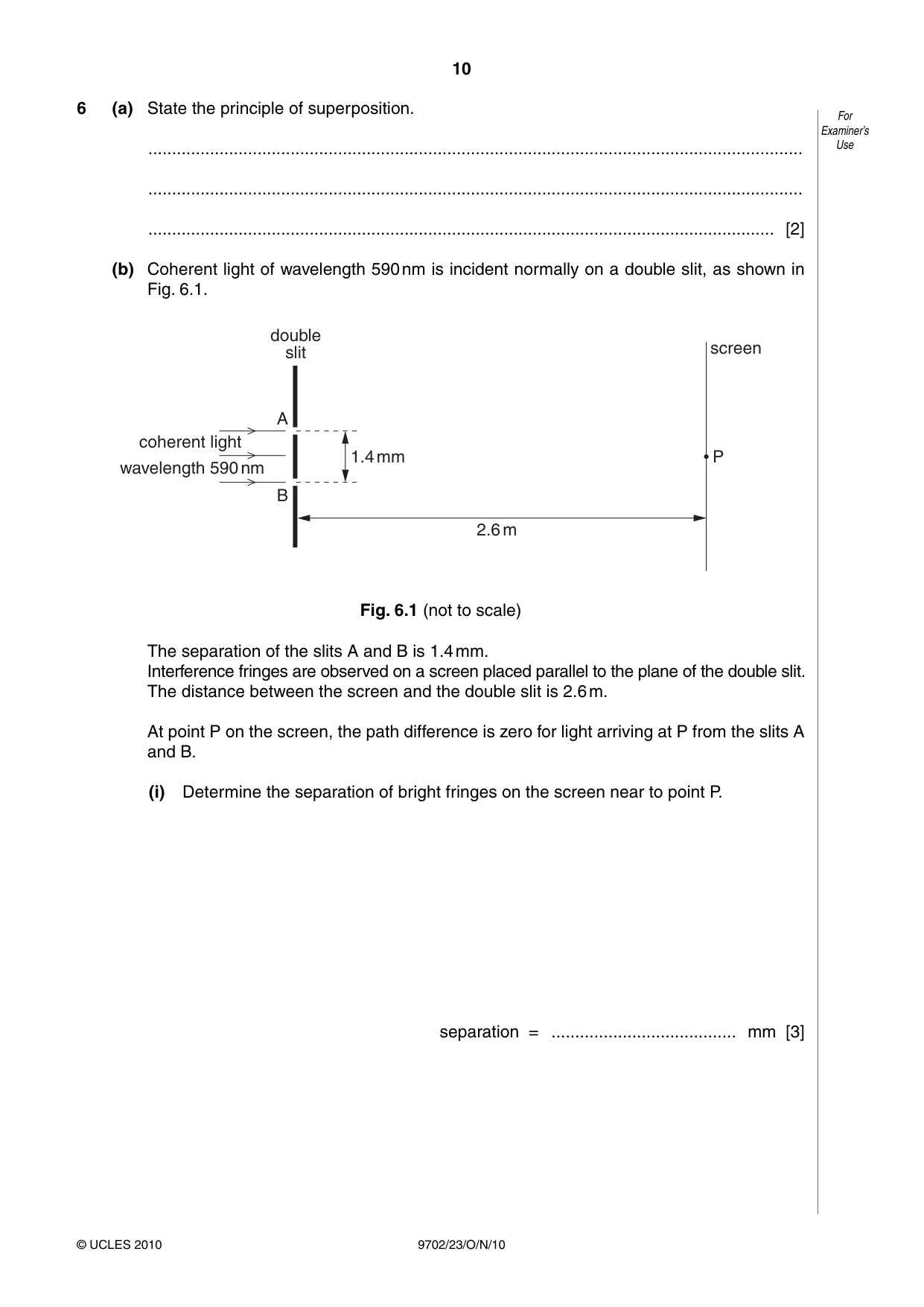 Cambridge A Level Physics 9702 2010 Oct/Nov Paper 2 · Variant 3 question paper, page 10 of 16