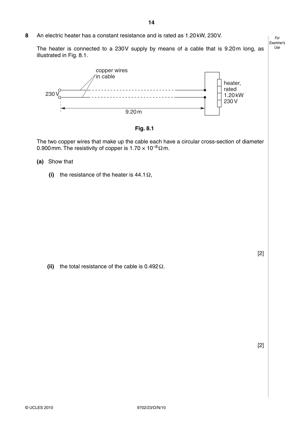Cambridge A Level Physics 9702 2010 Oct/Nov Paper 2 · Variant 3 question paper, page 14 of 16