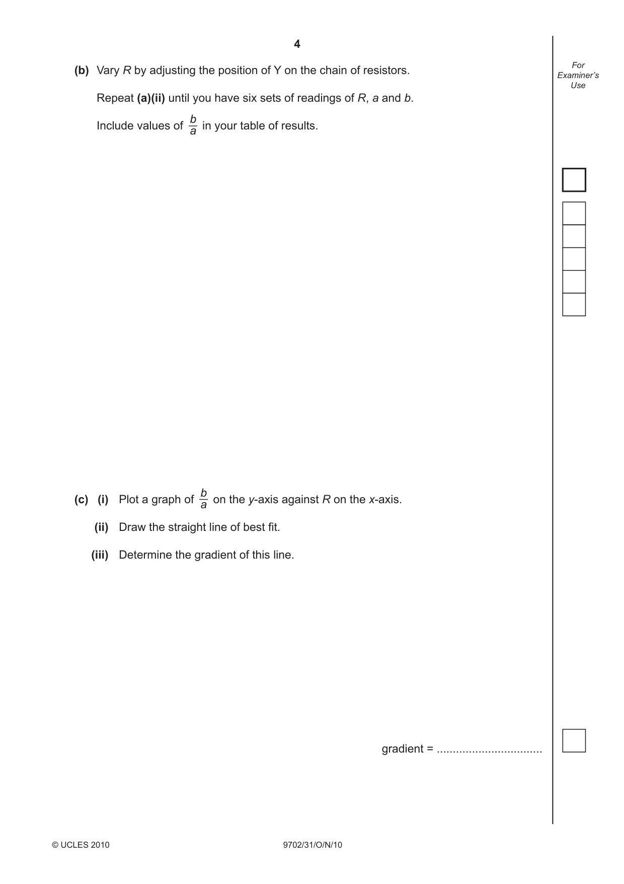Cambridge A Level Physics 9702 2010 Oct/Nov Paper 3 · Variant 1 question paper, page 4 of 12