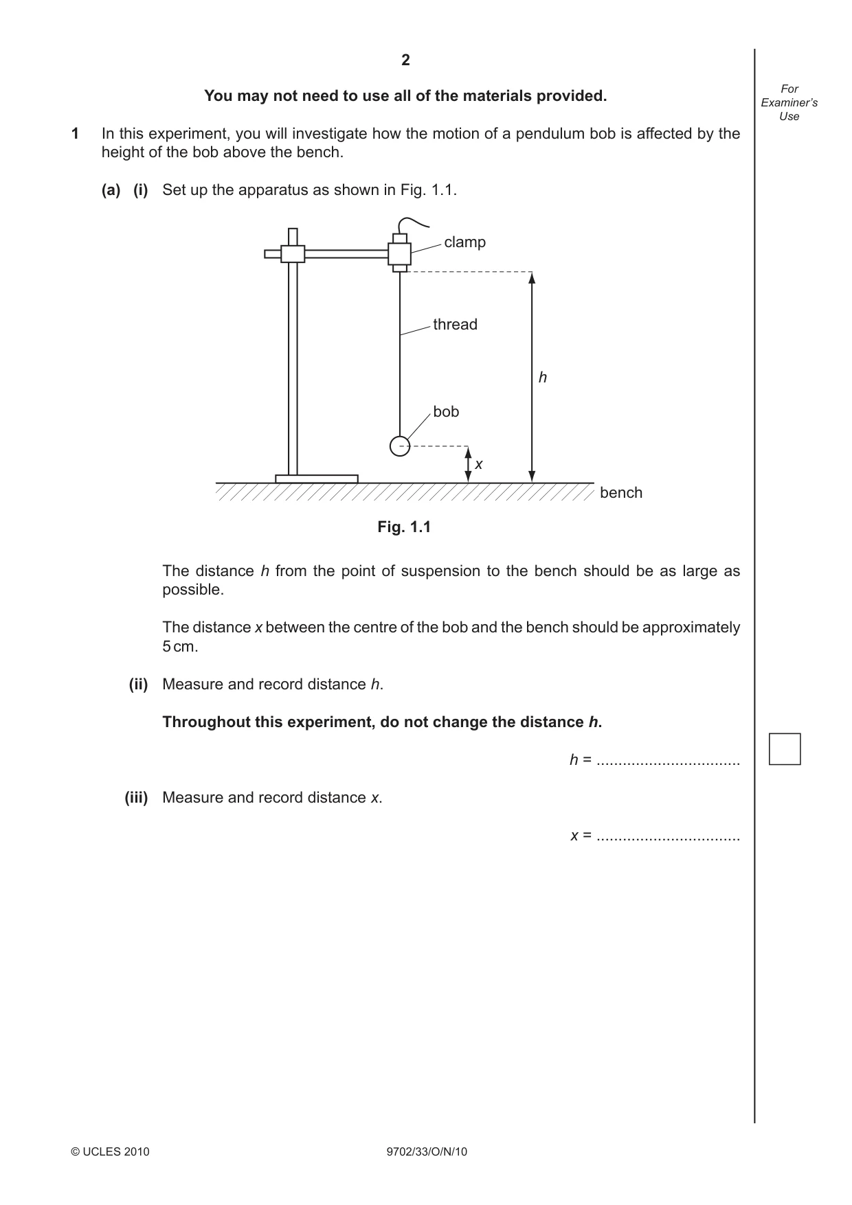 Cambridge A Level Physics 9702 2010 Oct/Nov Paper 3 · Variant 3 question paper, page 2 of 12
