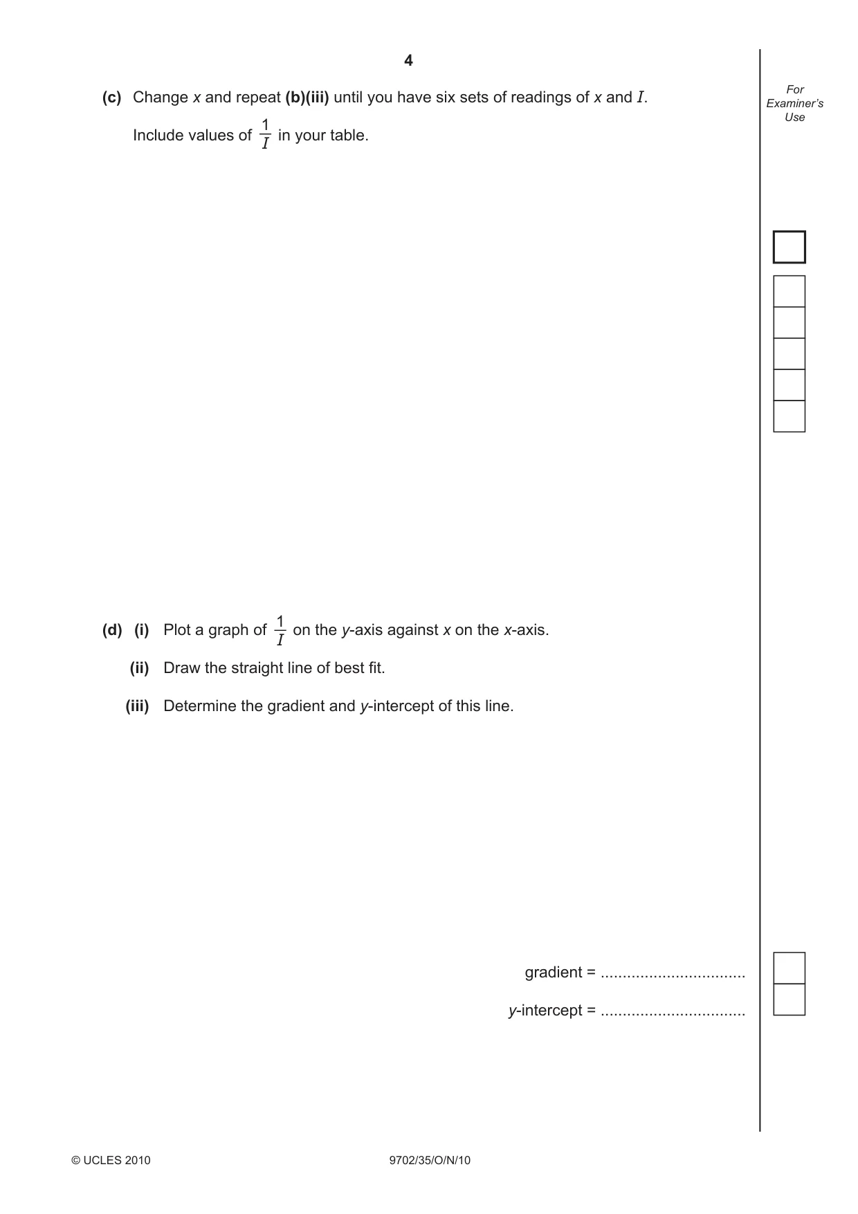 Cambridge A Level Physics 9702 2010 Oct/Nov Paper 3 · Variant 5 question paper, page 4 of 12