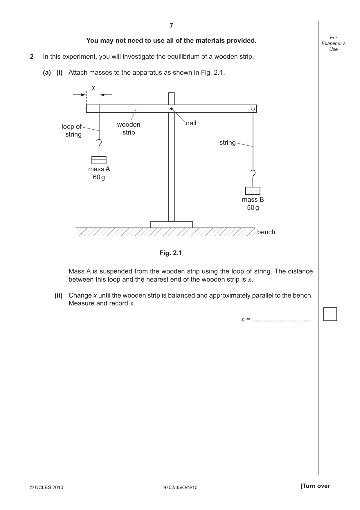 Cambridge A Level Physics 9702 2010 Oct/Nov Paper 3 · Variant 5 question paper, page 7 of 12