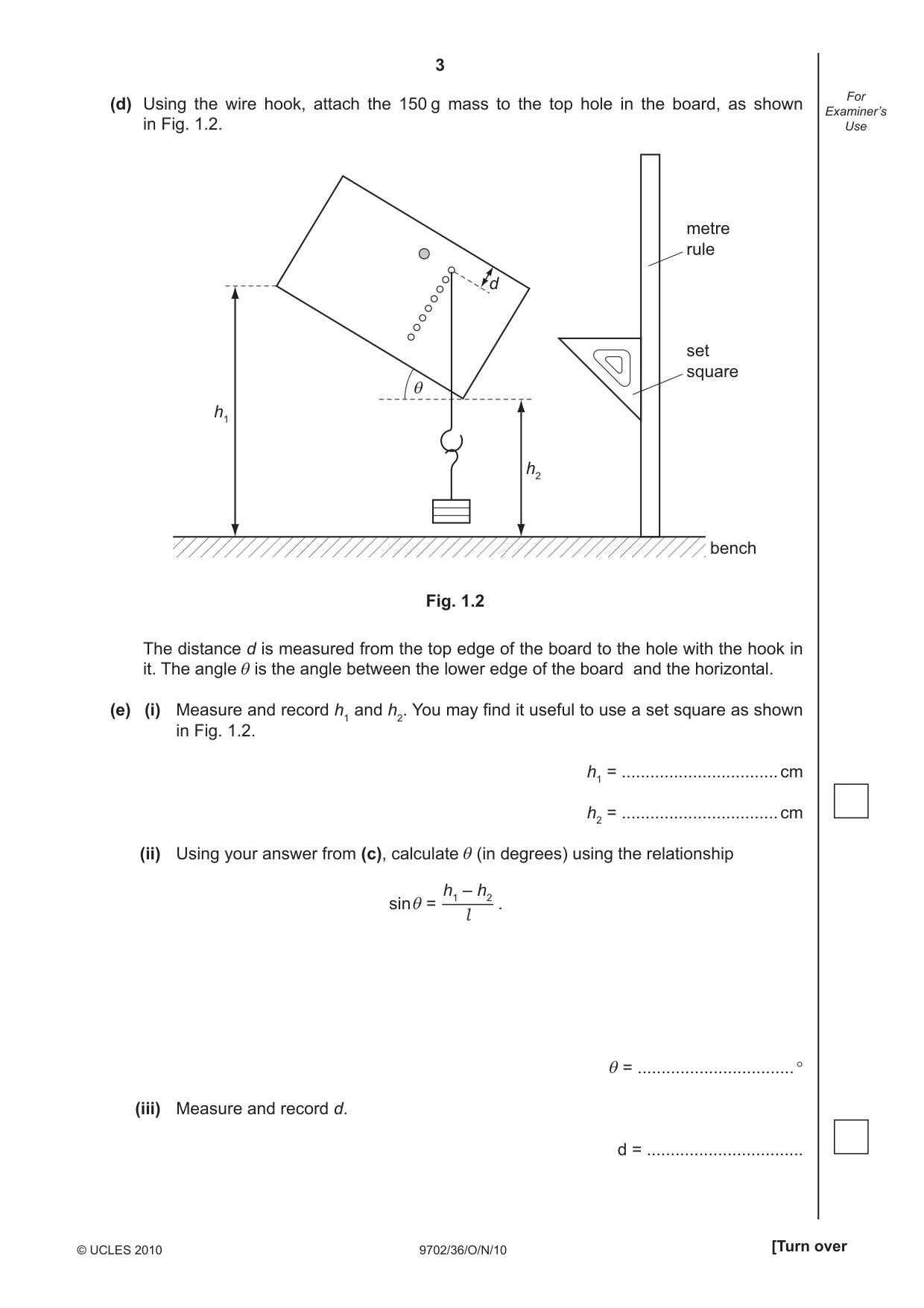 Cambridge A Level Physics 9702 2010 Oct/Nov Paper 3 · Variant 6 question paper, page 3 of 12