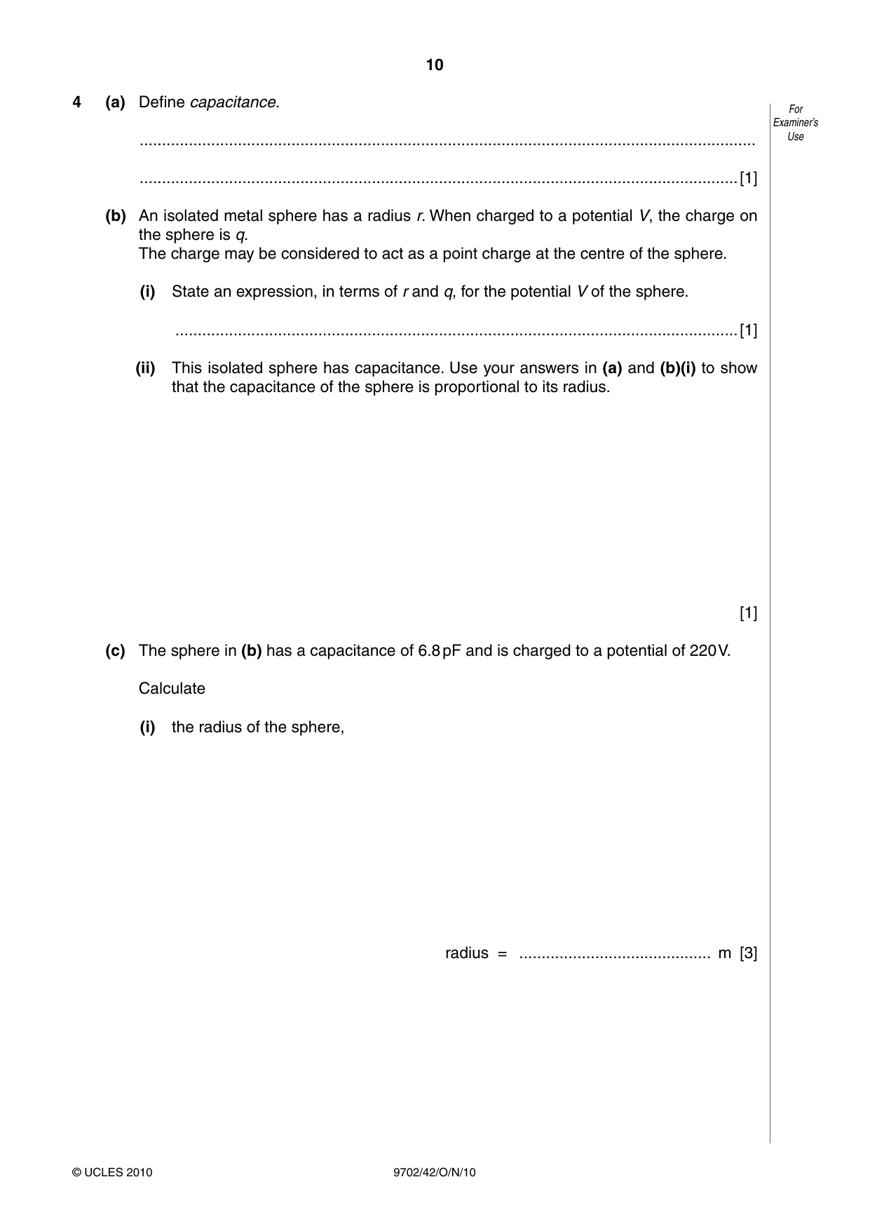 Cambridge A Level Physics 9702 2010 Oct/Nov Paper 4 · Variant 2 question paper, page 10 of 24