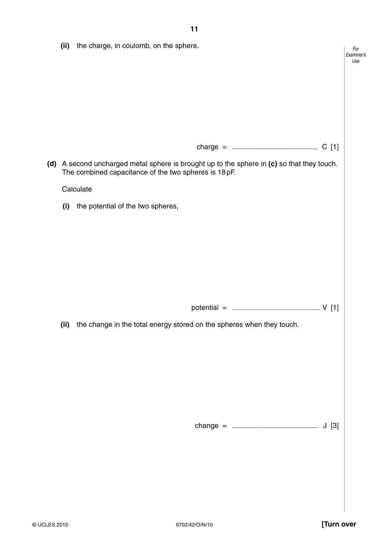 Cambridge A Level Physics 9702 2010 Oct/Nov Paper 4 · Variant 2 question paper, page 11 of 24