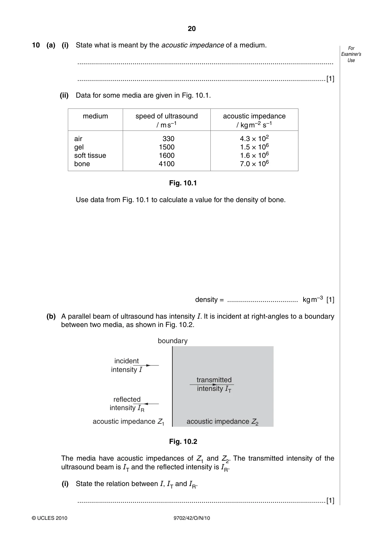 Cambridge A Level Physics 9702 2010 Oct/Nov Paper 4 · Variant 2 question paper, page 20 of 24