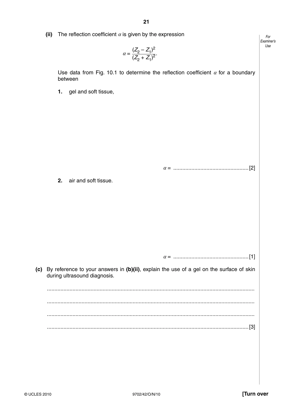 Cambridge A Level Physics 9702 2010 Oct/Nov Paper 4 · Variant 2 question paper, page 21 of 24