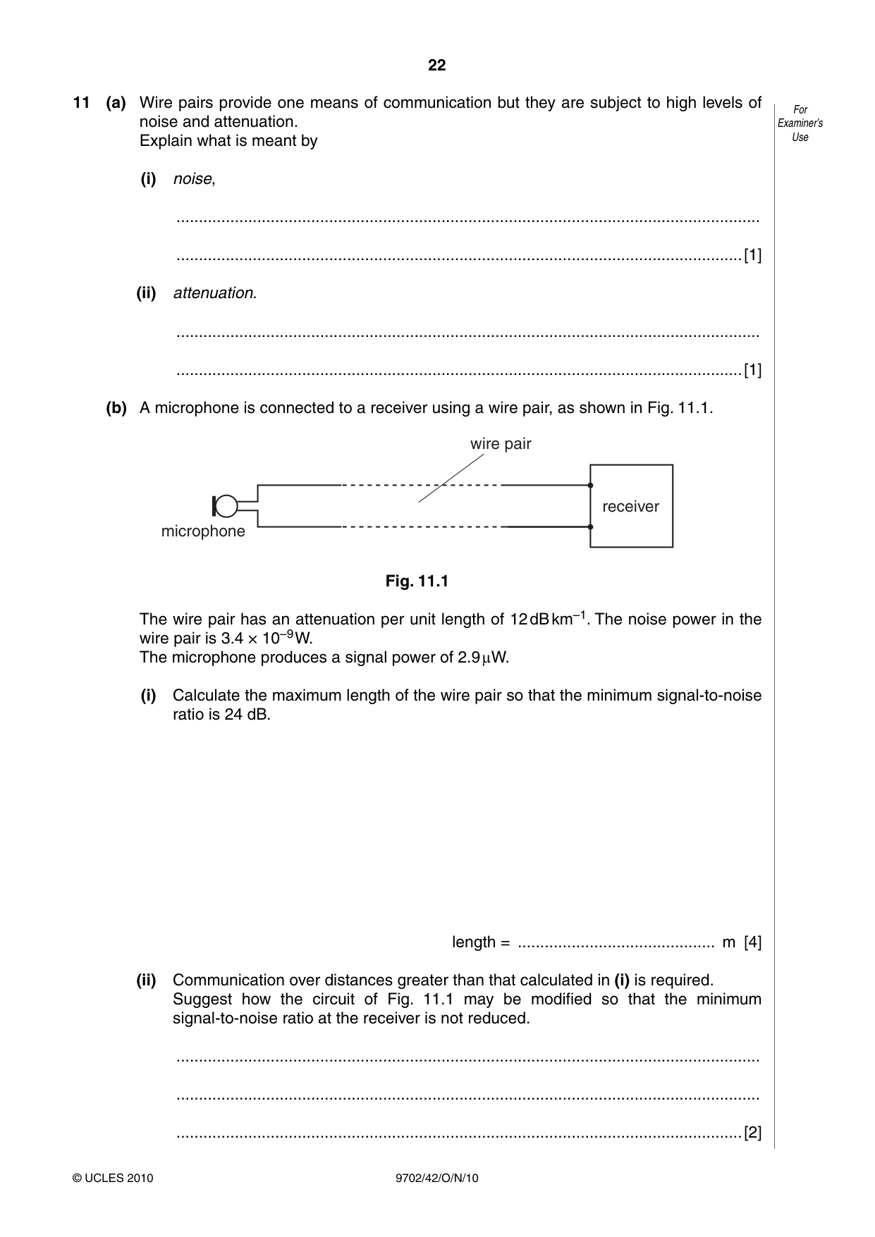 Cambridge A Level Physics 9702 2010 Oct/Nov Paper 4 · Variant 2 question paper, page 22 of 24
