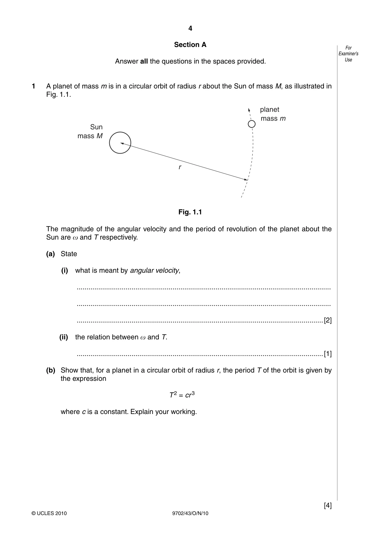 Cambridge A Level Physics 9702 2010 Oct/Nov Paper 4 · Variant 3 question paper, page 4 of 24