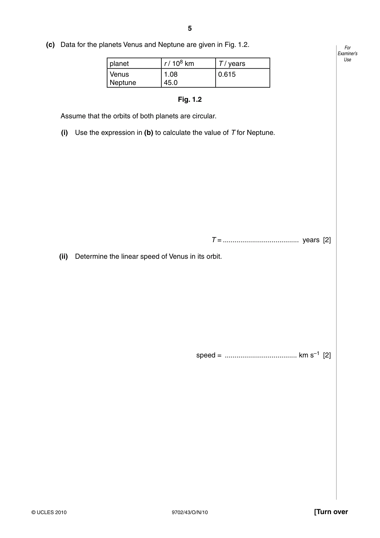 Cambridge A Level Physics 9702 2010 Oct/Nov Paper 4 · Variant 3 question paper, page 5 of 24