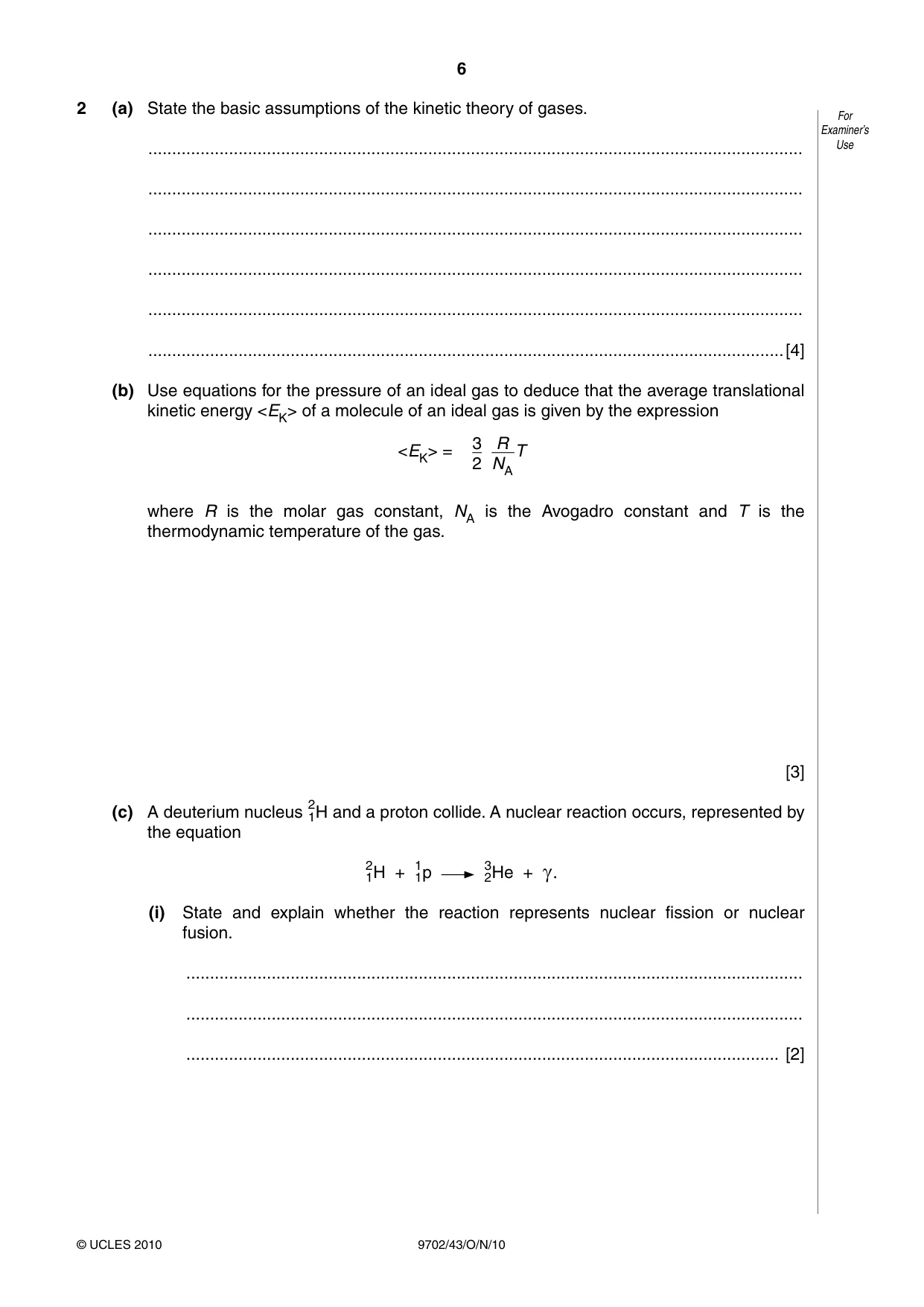 Cambridge A Level Physics 9702 2010 Oct/Nov Paper 4 · Variant 3 question paper, page 6 of 24